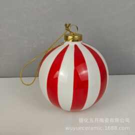 跨境新品9.5cm圣诞球彩绘球吊球圣诞树装饰挂件橱窗摆件挂饰挂件