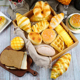 假食物水果蛋糕点汉堡面包回弹软模型儿童园拍摄装饰摆件道具