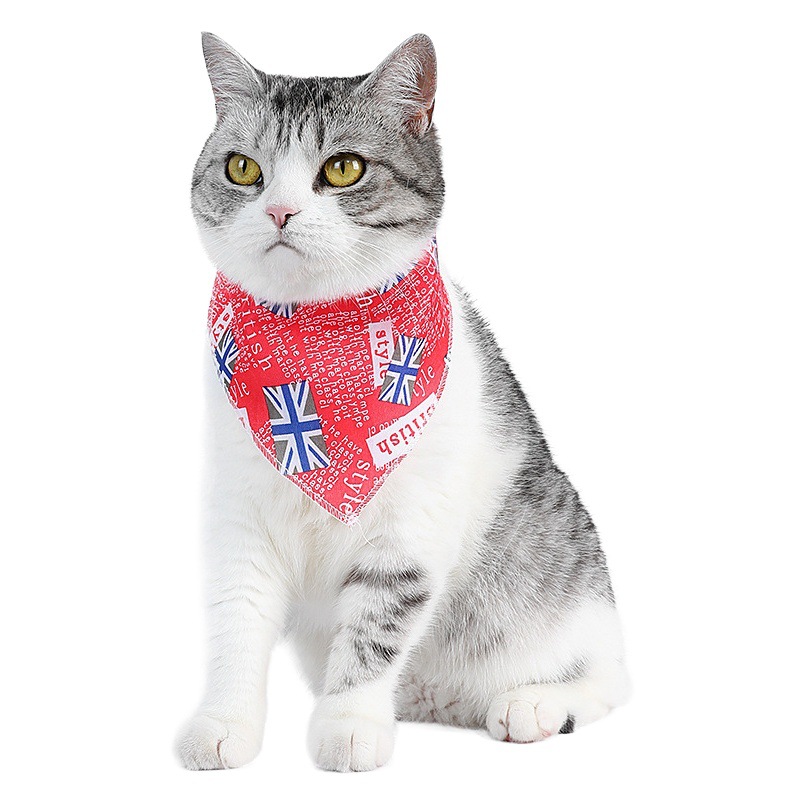 Nuevo gato transfronterizo babero bandera en forma de mascota triángulo perro babero