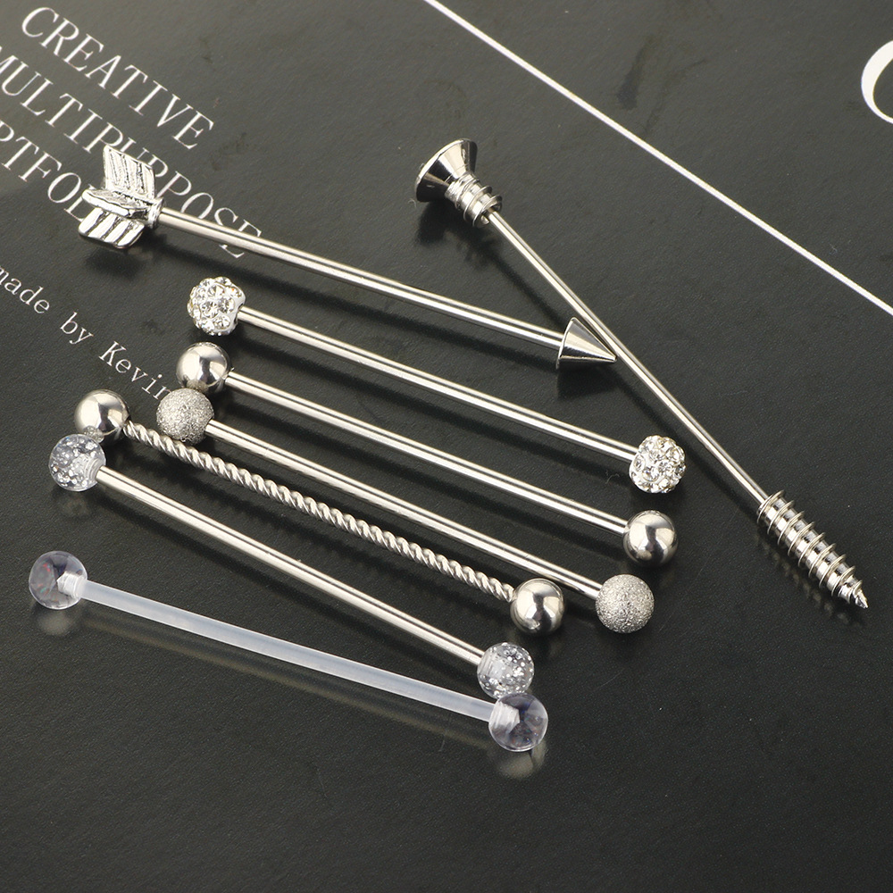 Pointed titanium steel lip stud product view