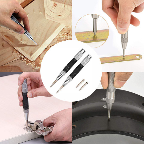 High hardness metal stainless steel positioning punch woodworking punch 150/155mm silver black reinforced automatic center punch