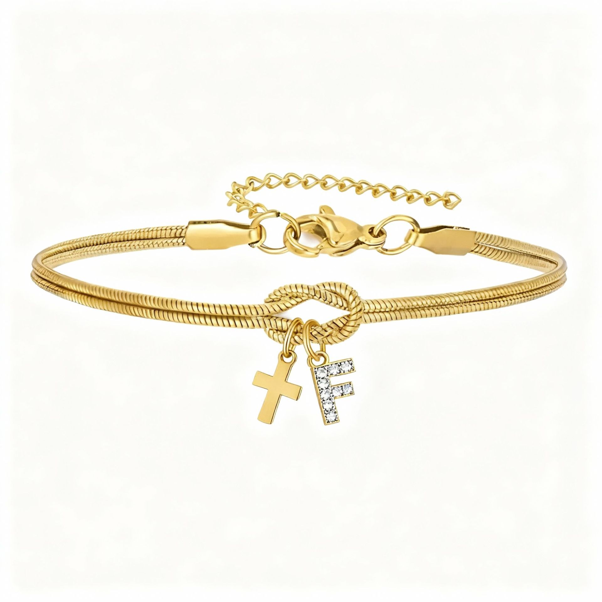 Concentric Knot Snake Bone Bracelet With Diamonds For Women_voghion.com
