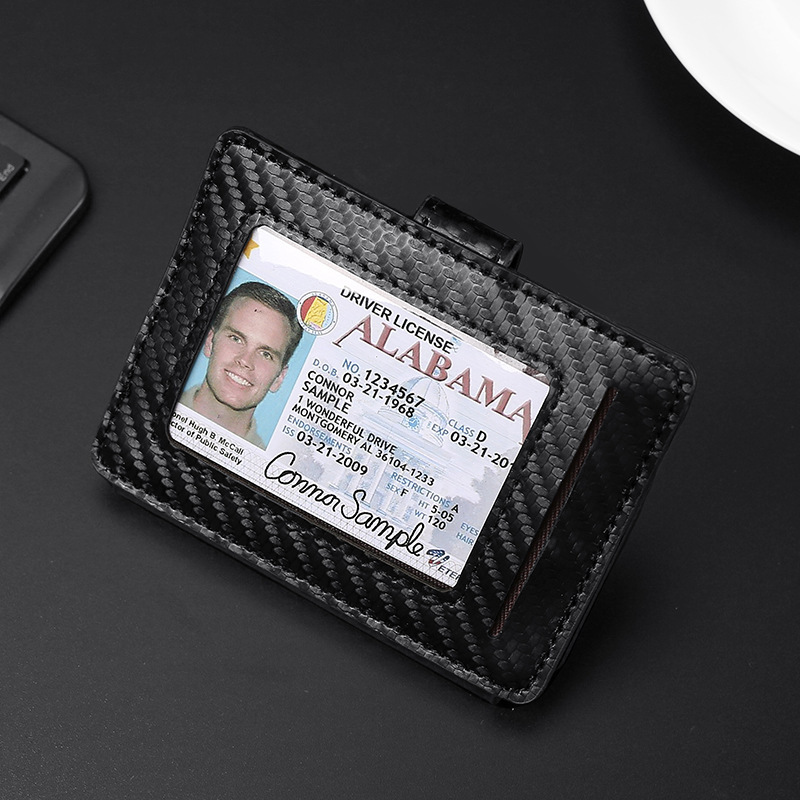 Nueva bolsa de tarjetas de negocios de fibra de carbono para hombres, cartera de tarjetas ultrafina, cartera de cambio, bolsa de tarjetas de moda