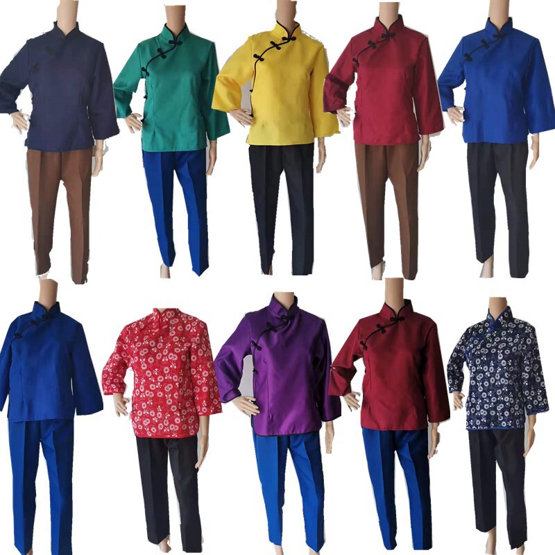 Republic of China Rural Costume Aqing Sister-in-law Clothes Village Girl Floral Tea Picking Female Maid Character Performance Costume Tiemei Costume