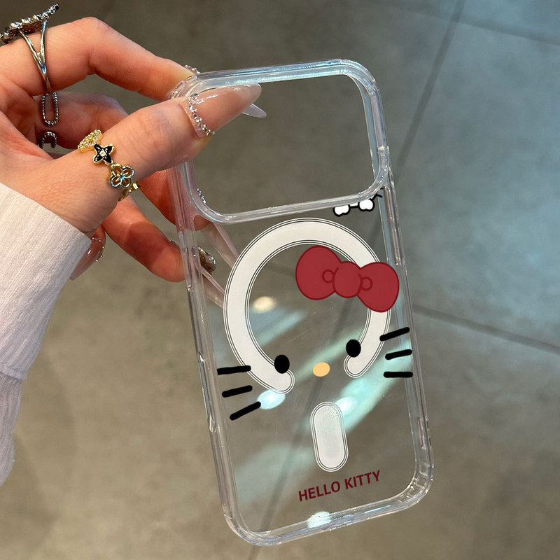 Factory Direct Supply Hello Kitty Cartoon Magnetic Phone Case Iphone16/15Promax Anti-Fall Protective Cover Factory Direct Supply Hello Kitty Cartoon Magnetic Phone Case Iphone16/15Promax Anti-Fall Protective Cover