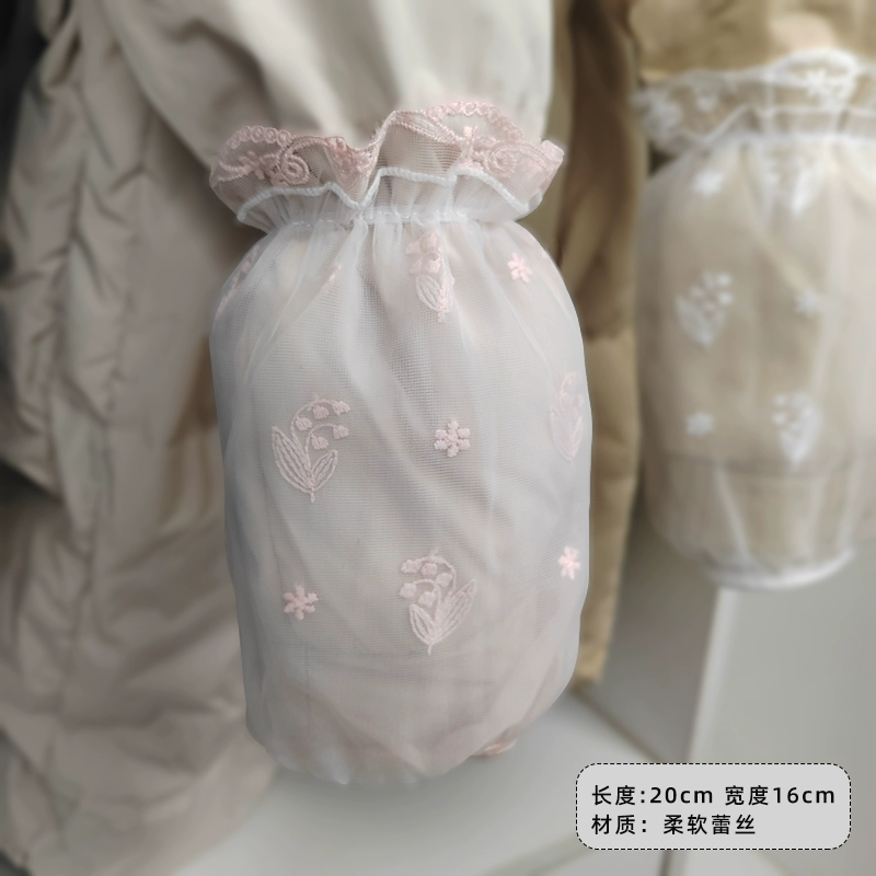 Lace demi-season sleeves, white down jacket, anti-dirty