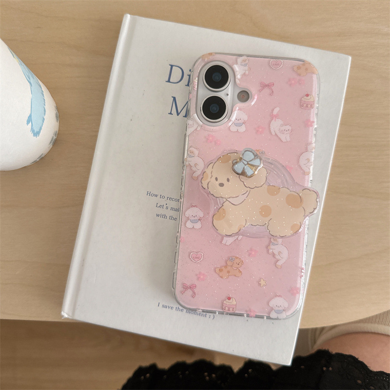 Niña ins lindo gato perro apta iphone15 brillo 16ProMax Apple 13/14 funda para teléfono móvil 16