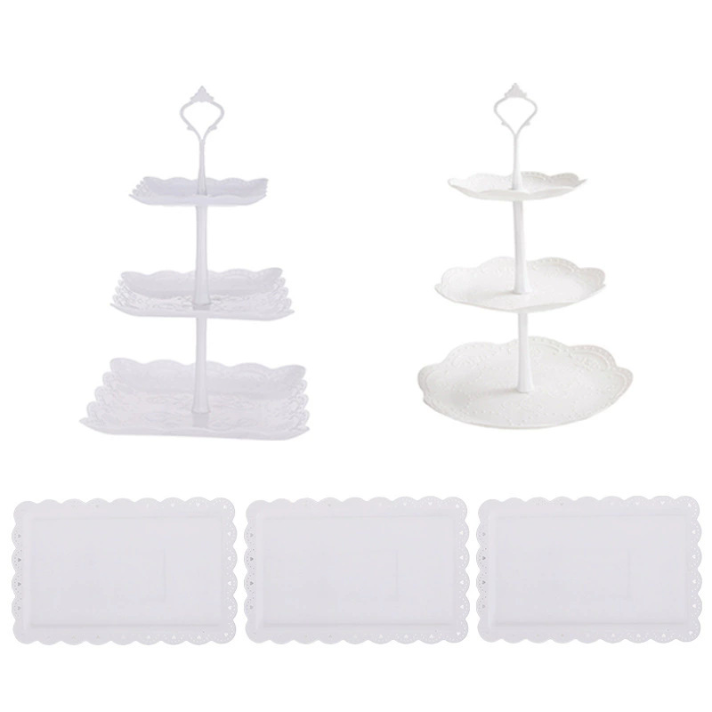 Estilo nórdico soporte de postre multi-capa soporte de la torta de la sala de estar mesa de café merienda plato Plato de frutas combinación merienda Candy soporte de exhibición