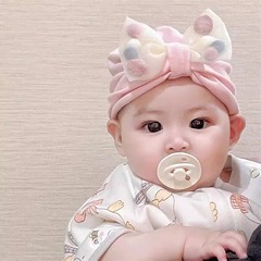 初生嬰兒帽女寶寶新生兒胎帽嬰幼兒單層無骨印度帽毛球蝴蝶結帽子