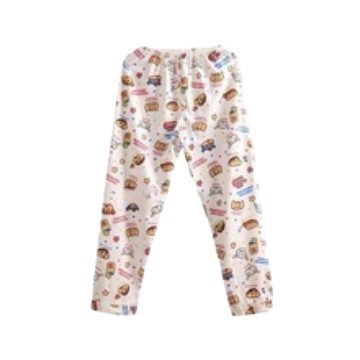 Nube de algodón, pantalones de pijama de manga corta de dibujos animados, primavera y otoño, pantalones casuales de aire acondicionado de verano sueltos se pueden usar fuera