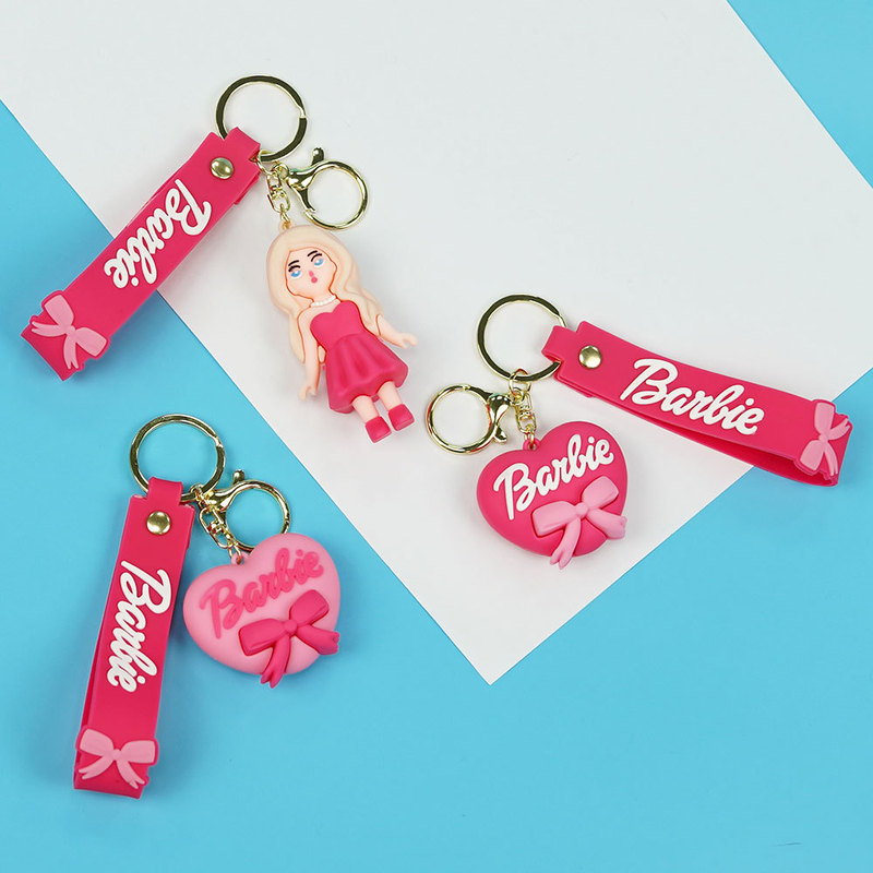 New Cross-Border Creative Cartoon Barbie Keychain Pendant Bag Car Key Chain Accessories Gift Wholesale