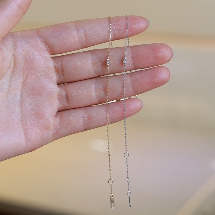 S925 Sterling Silver Plated 18K Gold Zircon Bracelet Exquisite Ins Style Mini Fine Jewelry Stacked Japanese Style Light Luxury Simple Women