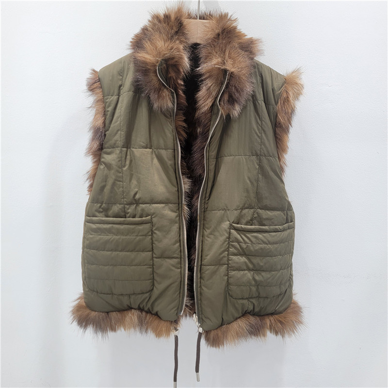 2025 invierno nuevo chaleco de piel de diseño caliente de mujer doble cara para usar abrigo de hombro de lana ecológico