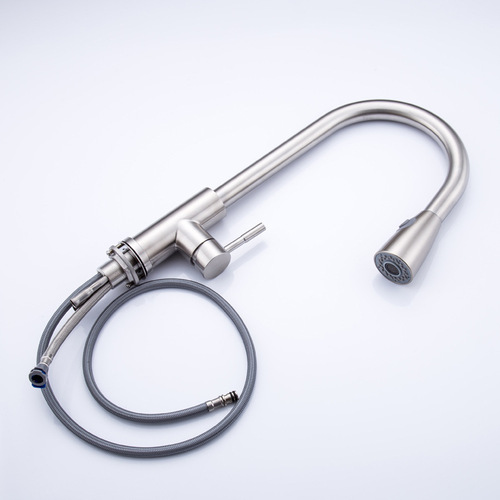304 stainless steel kitchen faucet dual hot and cold water retractable washbasin sink pull-out faucet wholesale