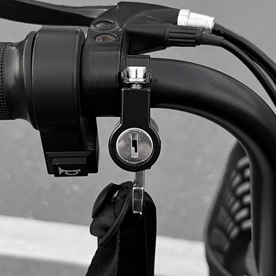 Helmet lock | cartoon motorcycle battery car safety - black-metal-anti-theft-helmet-lock