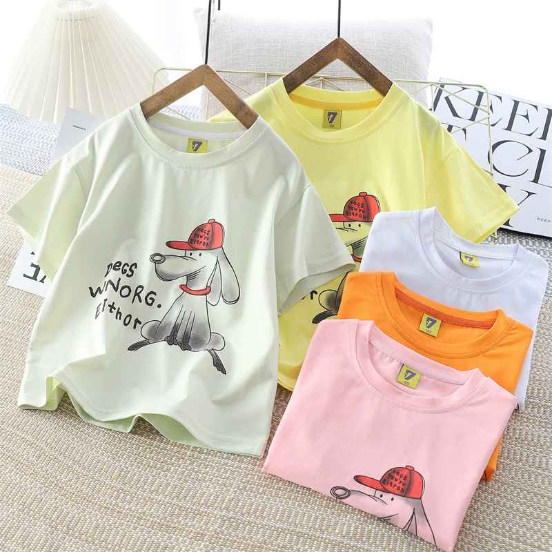 Children's summer short sleeve T-shirt for leisure for boys, for teenagers, Korean style, wholesale, children's clothing