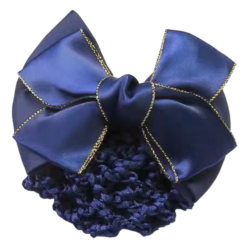 Professional bow golden edge net pocket headdress flower nurse bank catering hotel stewardess post clerk work hairpin wholesale