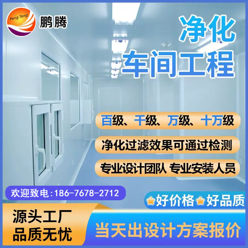 专业供应 百级净化车间 药厂洁净 食品无菌净化车间 无尘洁净车间