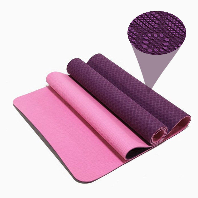Estera de yoga TPE estera antideslizante para el hogar de fitness transfronterizo estera de yoga para adultos de 6mm de dos colores estera de baile