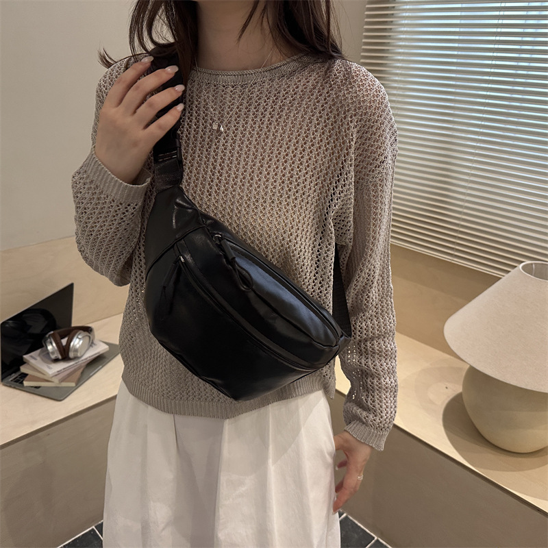 Diseño de tendencia 2026 bolso de hombro de cintura de gran capacidad bolso de hombro de color sólido para mujeres bolso de personalidad retro casual