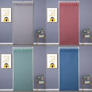 Winter cotton door curtain thickened windproof air conditioning curtain quilted warm bedroom partition soundproof cold-proof punch-free thick curtain