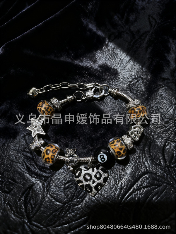 Panjia ブレスレット - DIY クロスボーダー人気のステンレス鋼ビーズブレスレットマルチエレメントオイルドリップラインストーン電気メッキ UV ジュエリー|undefined