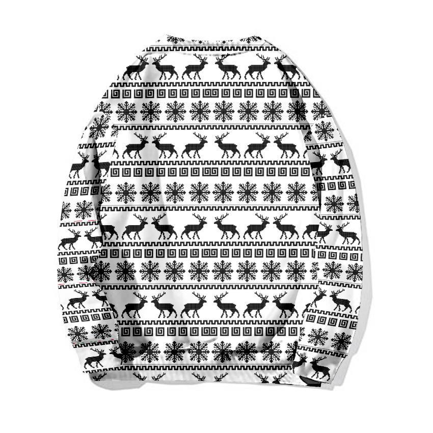 New 3d Printed Little Deer Sweater Loose Pullover Sweatshirt Christmas_voghion.com