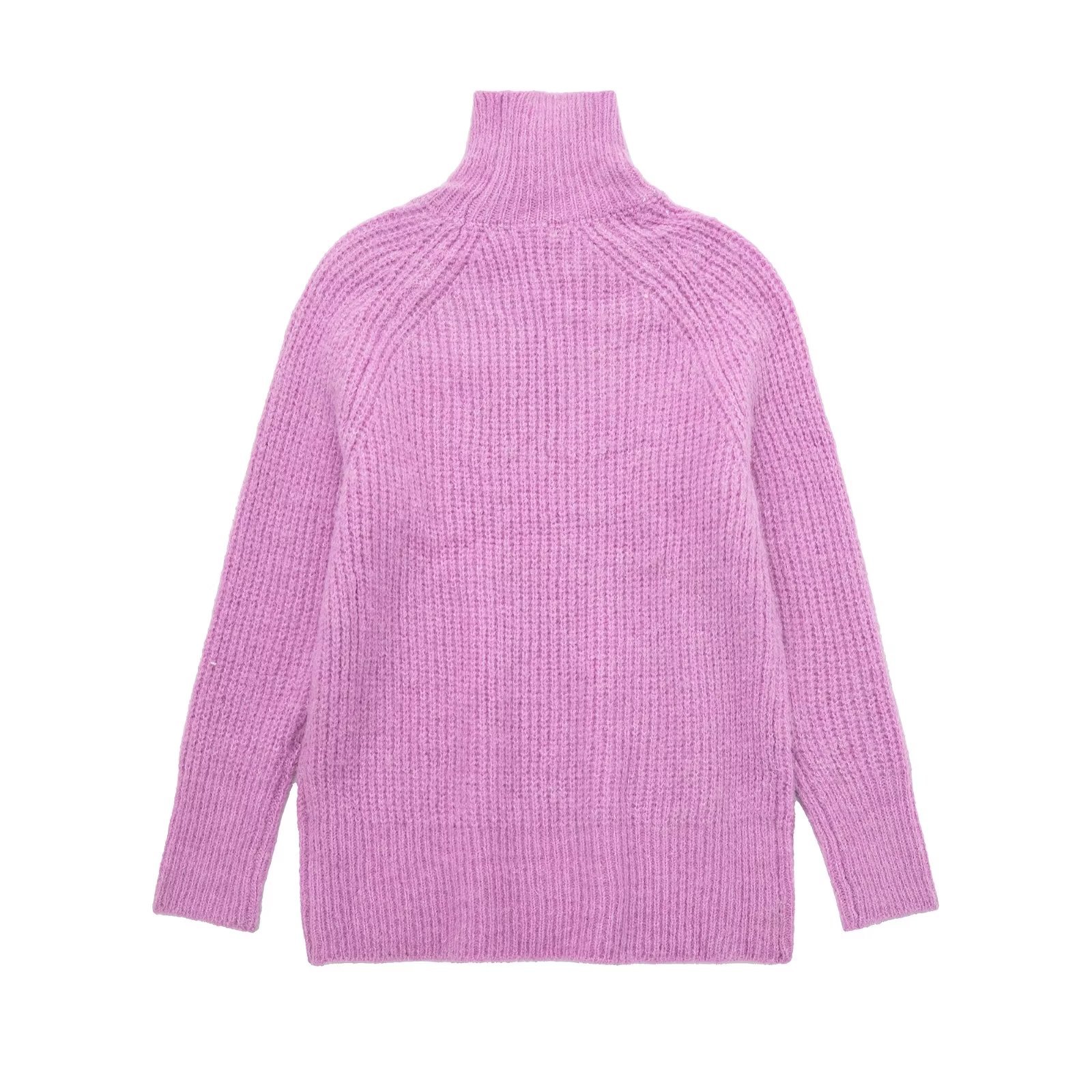 solid color long-sleeved half-high collar sweater NSYXB139204