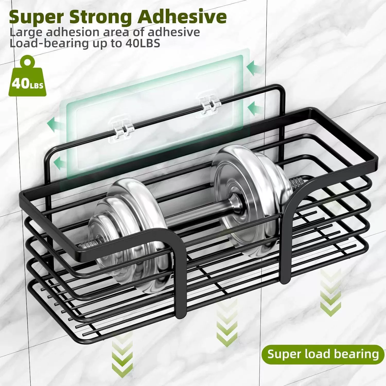 Minimalist punch-free bathroom wall-mounted iron rack storage box toilet wall-hanging organizer