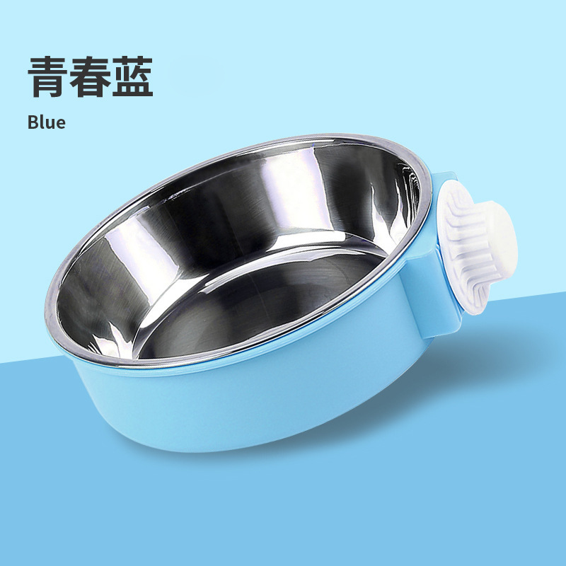 Cat Bowl Pet Bowl tazón de comida de acero inoxidable gato jaula colgante comida para gatos tazón de conejo tazón para perros antidetonantes cuenca