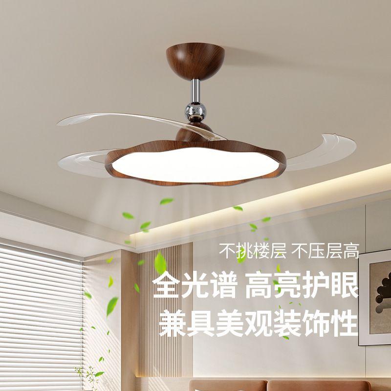 北欧隐形超薄风扇灯客厅吸顶灯餐厅卧室现代简约大气全光谱护眼灯|undefined