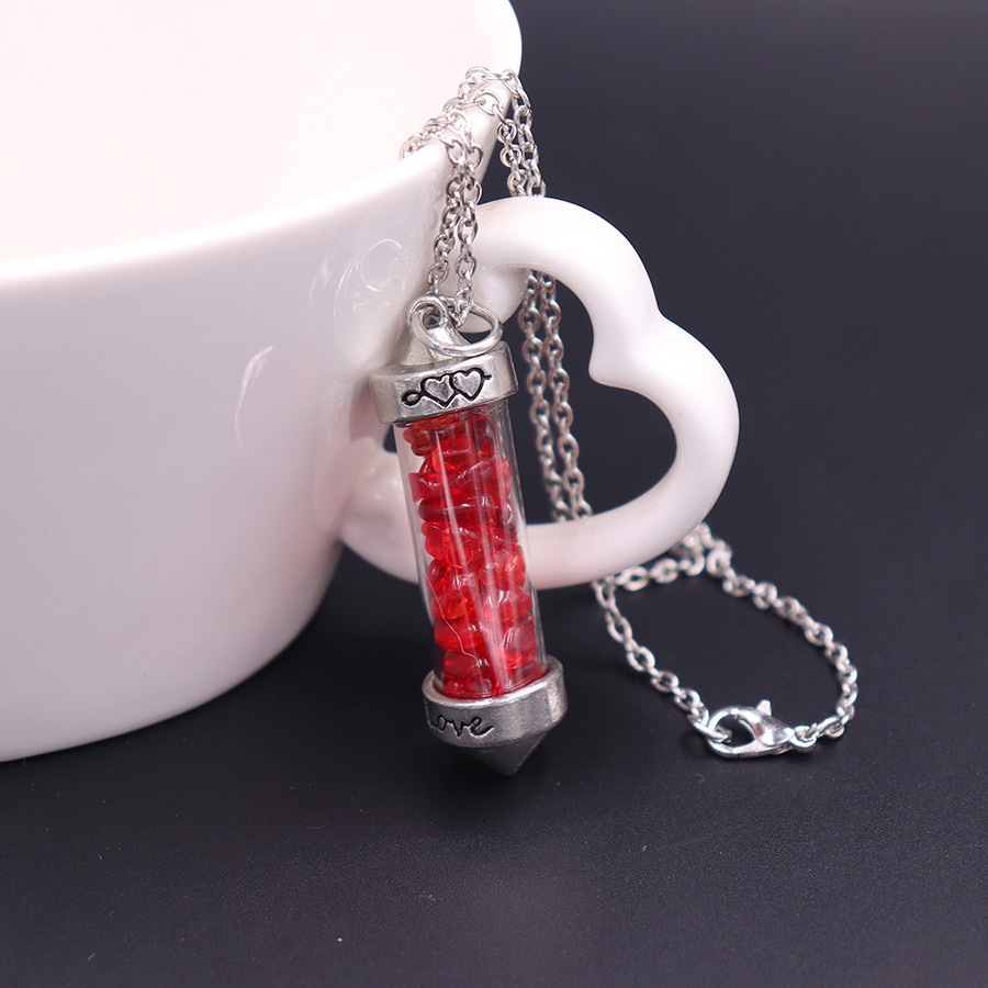 Nuevo collar largo de cristal con doble punta cónica y piedras trituradas, estilo corazón, amor, pareja, cadena para suéter, venta al por mayor image 9