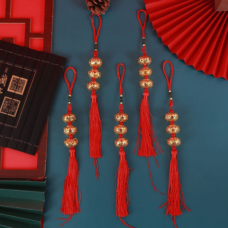 Dorado tarjeta de felicitación de Año Nuevo León tarjeta colgante Año Nuevo snack flor bendición cubo decoración colgante bendición tarjeta Festival de Primavera etiqueta festiva