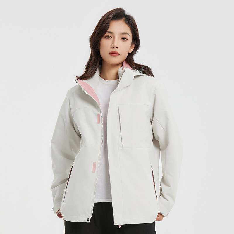 Autumn and Winter Three-In-One Jacket Men's Outdoor Removable Cold-Proof Clothing Overalls Plus Velvet Jacket Warm Top