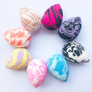 Factory clearance beauty makeup egg LOGO makeup sponge two-color mixed color gourd drops puff floral makeup egg