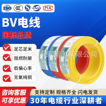 电线电缆BV2.5电缆纯铜芯4/6平方100米国标线家装铜芯电子线家用
