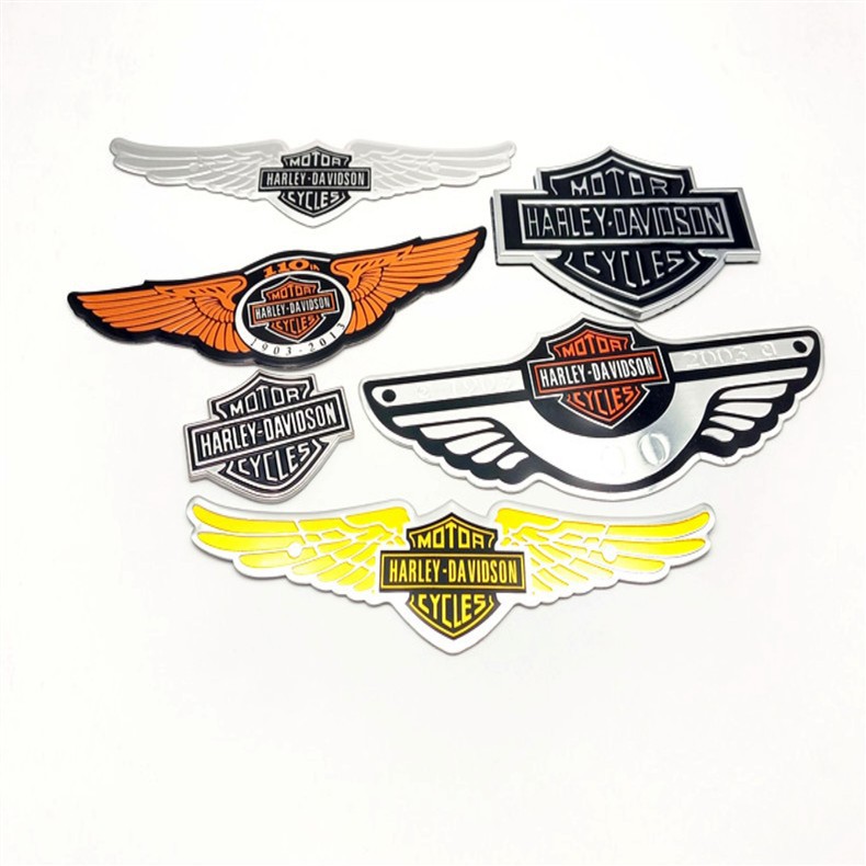 Harley motorcycle metal modification emblem, personalized wing stickers, anniversary commemorative decals, electric vehicle body decoration stickers