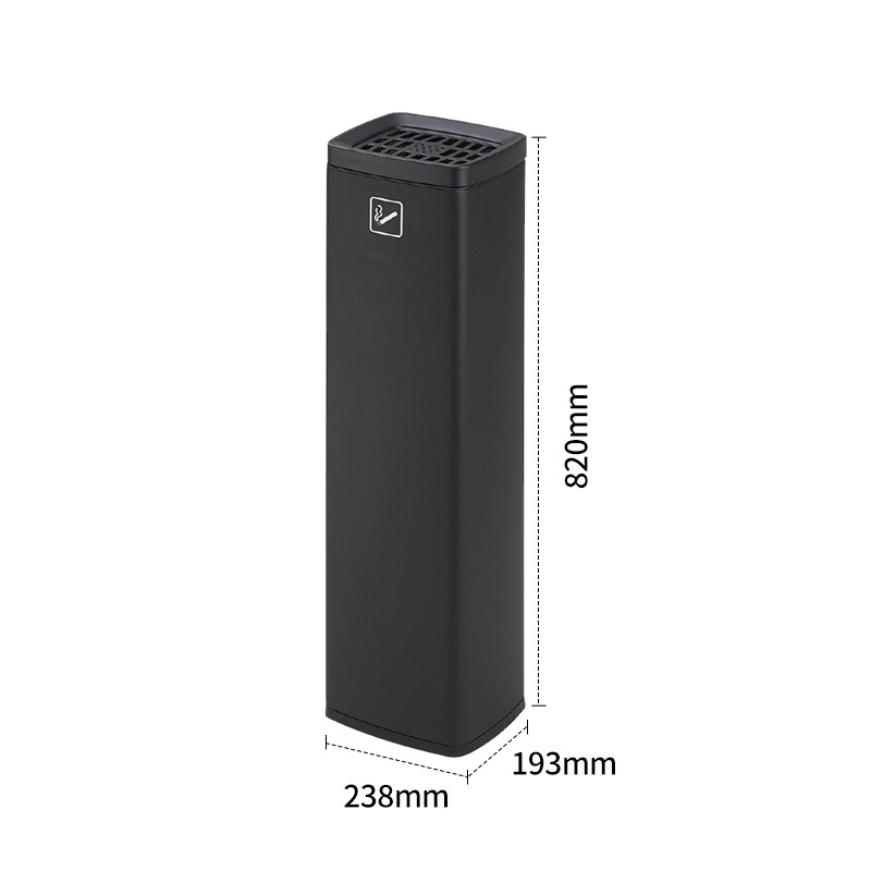 Cubo de ceniza de acero inoxidable negocio aeropuerto columna de ceniza Área de fumadores columna de colilla de cigarrillos Cubo de extinción de humo al aire libre Área de fumadores bote de basura