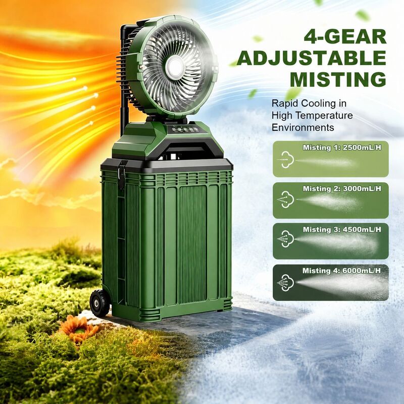 New Spray Fan for Outdoor Camping, Long-Lasting Portable Electric Fan with Adjustable Head and Cooling Fan Light New Spray Fan for Outdoor Camping, Long-Lasting Portable Electric Fan with Adjustable Head and Cooling Fan Light