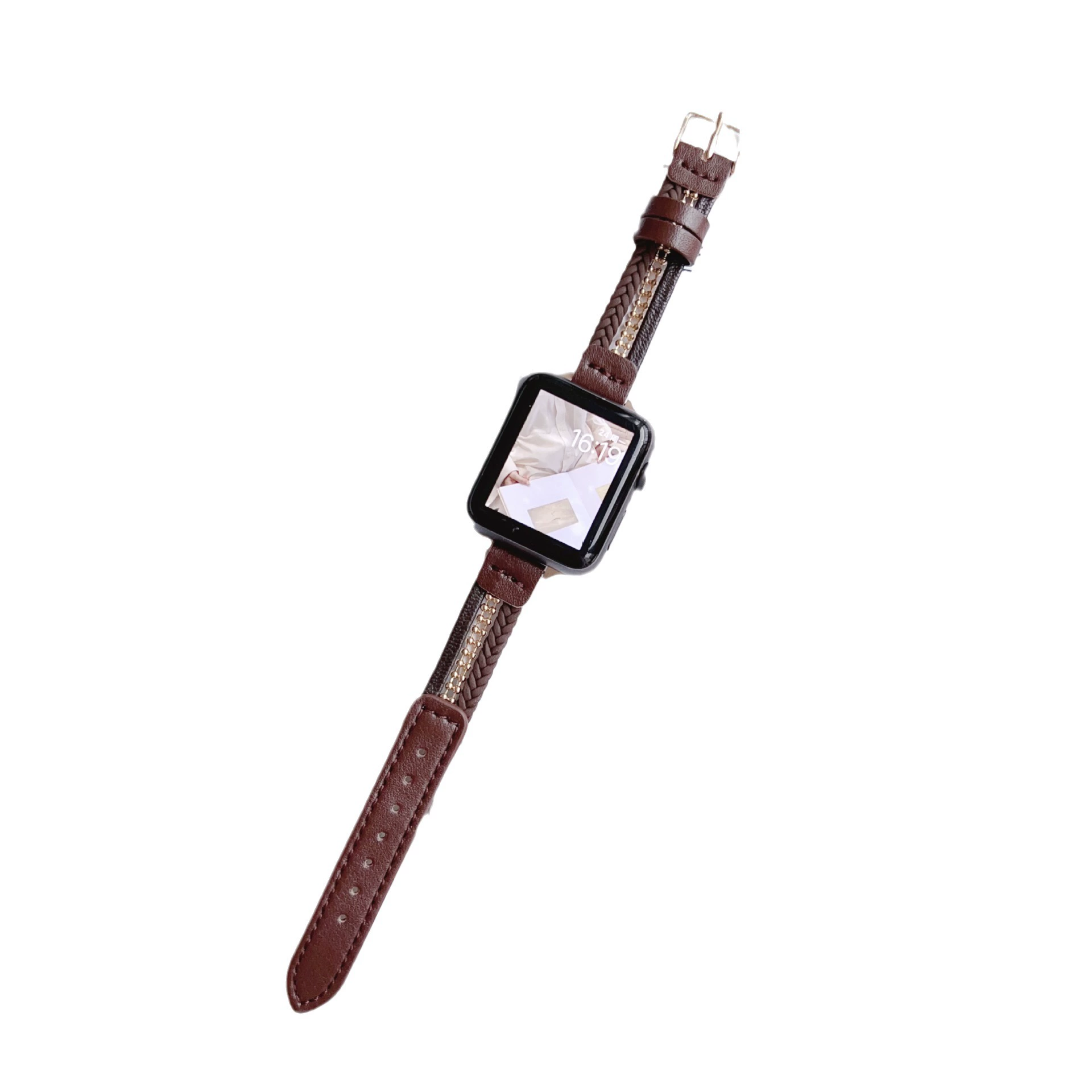 Плетение к Apple Watch8 ремешок Apple Watch 7-го поколения IWATCH6SE кожаный ремешок дышащий полый