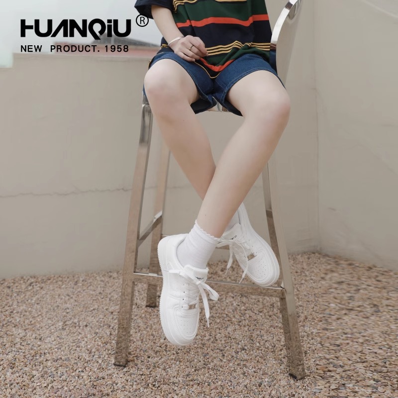 환추 여성 키높이 통굽 스니커즈 사계절 데일리 레이스업 화이트 운동화