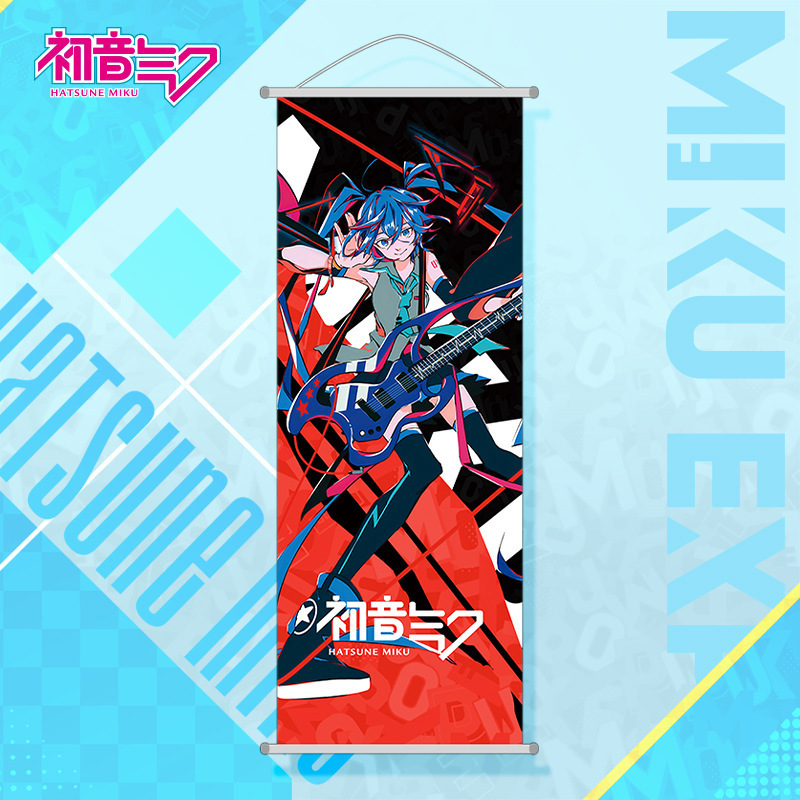 初音新作掛け画初音ミク二次元桃皮絨毛巻き軸布画壁画アニメ周辺25/70|undefined