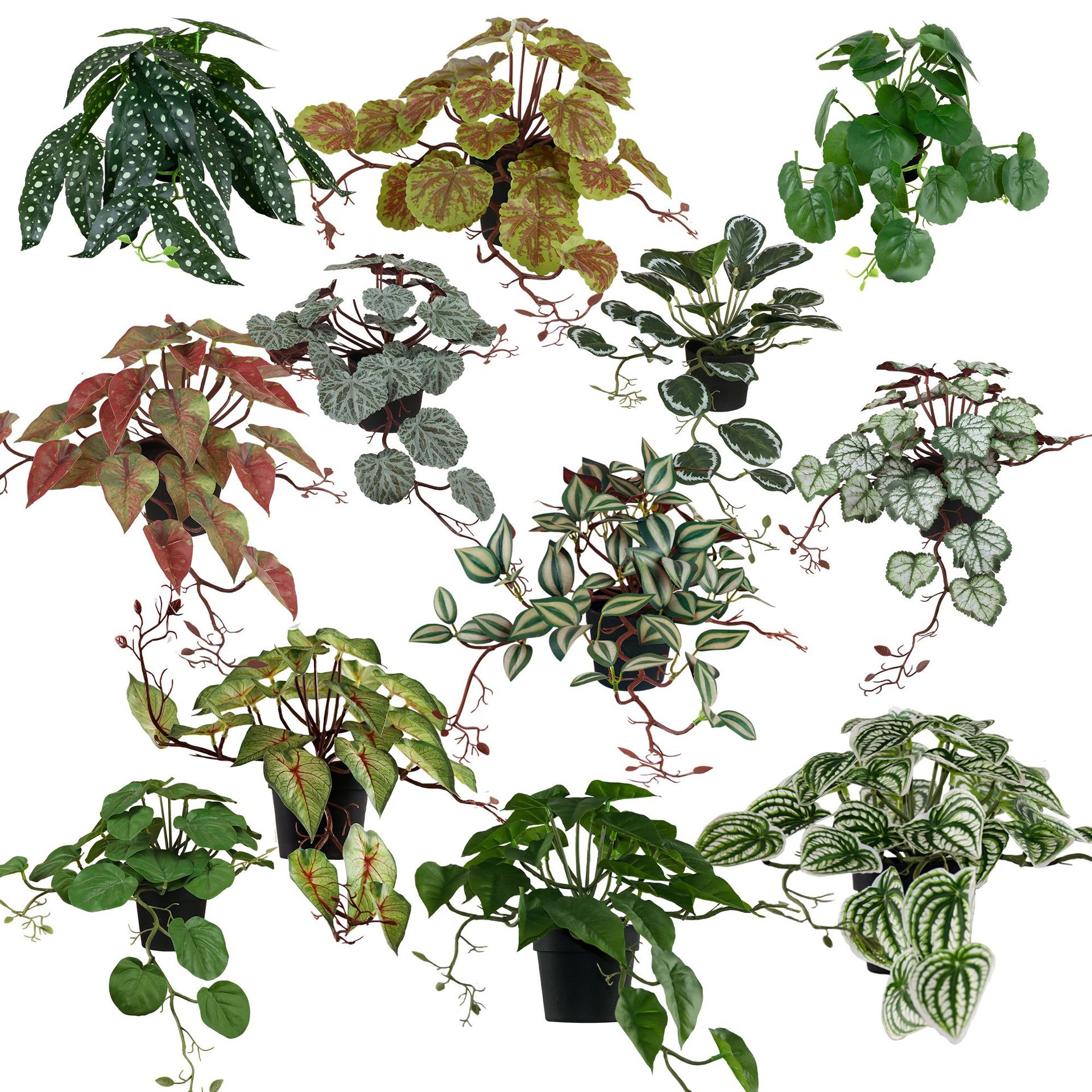 Green Plant Vertical Strip Potted Plant Combination Home Desktop Ornaments Hanging Clock Simulation Plant Green Plant Bonsai