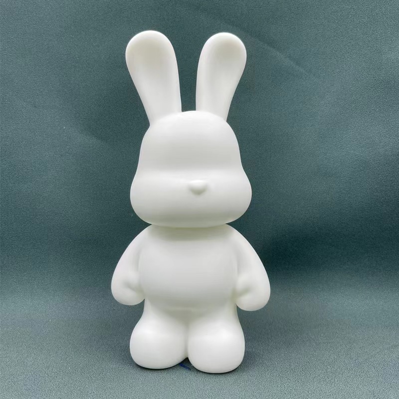 En línea de la celebridad los niños fluido conejo blanco embrión DIY hecho a mano graffiti vinilo violento conejo alcancía puesto juguete al por mayor