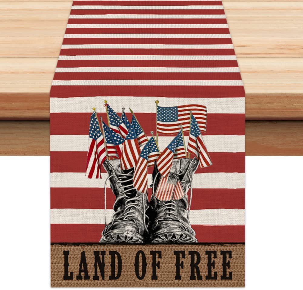 American Independence Day4th Of July Restaurant Outdoor Party Linen Decoration Table Runner