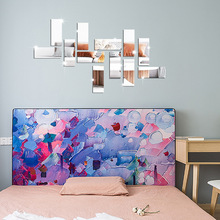 JM3536 外贸跨境镜面亚克力装饰条自粘12片DIY墙面布置腰线天花板