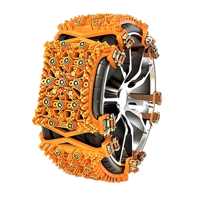 Car Tire Anti-Slip Chains, Universal for Sedans, Suvs, and Off-Road Vehicles, Gear Clip Snow Chains, Cross-Border Wholesale (Tire snow chain) - 6-pack-warning-yellow-comes-with-tools-and-storage-bag