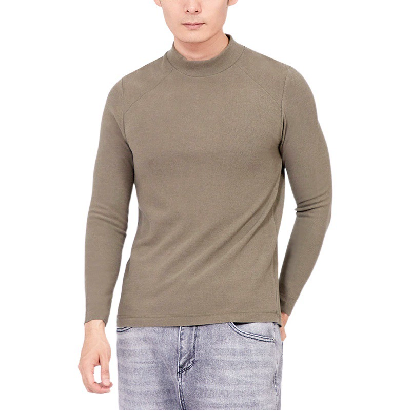 2023 новый стиль с подогревом бархатная мужская теплая одежда с полувысоким воротником из нагревательного волокна Двусторонняя бархатная Базовая футболка с вышивкой на плечах