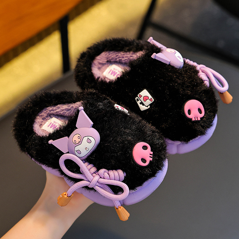 Sanliou bolsas de invierno para niños zapatos de talón de algodón para niños y niñas caliente y terciero para niños y niños de mediana edad lana para casa Kullomi algodón trapazo