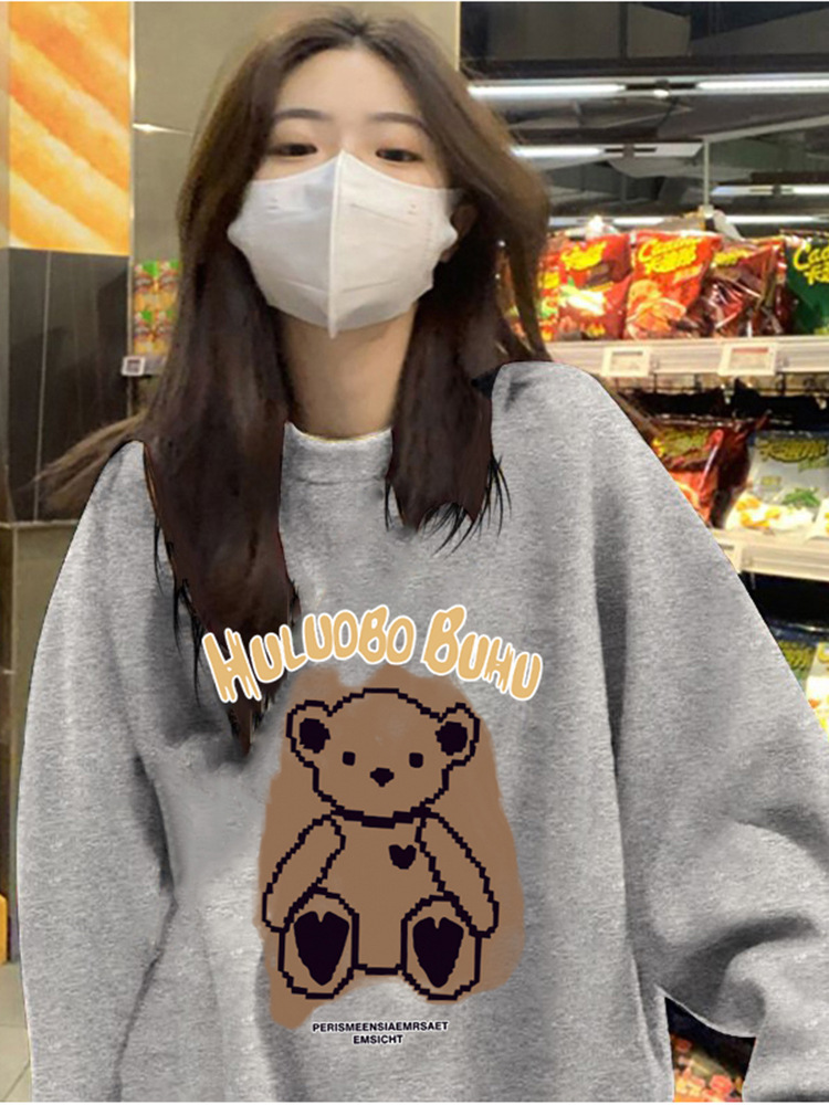 24秋冬とベルベットの女性の新モデルはカジュアルな上着を厚くして、ゆったりして痩せている長袖のファッションを着ているins